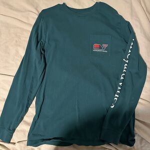Vineyard Vines Men's Deep Teal Long Sleeve Tee